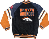 Denver Broncos GIII NFL Men's Full Zip Suede Leather Jacket LARGE