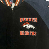 GIII Denver Broncos Men's Full Zip Suede Leather Jacket NWT