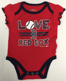 Boston Red Sox MLB Girl's 1 Piece Bodysuit Creeper Set 0/3 Months