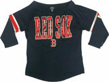 Boston Red Sox Women's Long Sleeve T-Shirt Foil Logo Navy Small 4/6