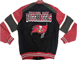 Tampa Bay Buccaneers GIII Apparel NFL Men's Full Zip Suede Leather Jacket LARGE
