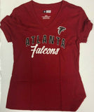 Atlanta Falcons Women's V-Neck Short Sleeve RED T-Shirt  CHOOSE SIZE