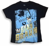Milwaukee Brewers MLB Ryan Braun #8 Youth Boy's T-Shirt