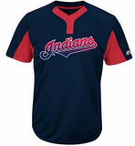 Cleveland Indians MAJESTIC Eagle 2 Button Dri Fit Baseball Jersey MEN'S MEDIUM