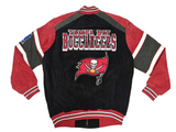 Tampa Bay Buccaneers GIII Apparel NFL Men's Full Zip Suede Leather Jacket LARGE