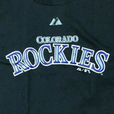 Majestic Colorado Rockies Boy's Short Sleeve T-Shirt Black Medium