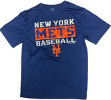 New York Mets Boy's Active Dry Short Sleeve T-Shirt Blue XL 14/16