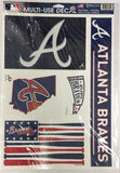 Atlanta Braves Multi-Use Decals 11" x 14" Sheet with 4 Decals