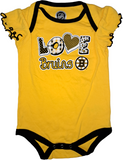 Boston Bruins NHL Love Bruins Yellow Girl's Bodysuit Creeper 18 Months