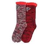 Atlanta Falcons FOCO NFL Red Tall Non Slip Footy Slippers Socks Women's  2 PACK