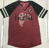 Atlanta Falcons Women's Teens Juniors V-Notch Distressed T-Shirt  CHOOSE SIZE