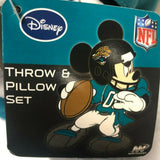 Jacksonville Jaguars RETRO LOGO Set - 14" Plush Mickey Mouse Jersey & Blanket