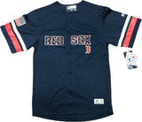 Boston Red Sox MLB TRUE FAN Full Button Men's  Patriotic Baseball Jersey Small