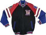 New York Giants GIII Apparel NFL Men's Full Zip Suede Leather Jacket MEDIUM
