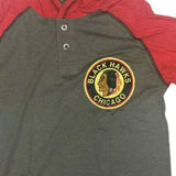 Chicago Blackhawks Men's Vintage Logo Long Sleeve Hooded Distressed T-Shirt Gray