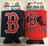 Boston Red Sox Logo/State MLB Collapsible Can Cooler SET OF 2
