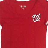 MLB Washington Nationals Women's Short Sleeve V-Neck T-Shirt Red
