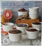 Cook Serve 8-piece Ramekin Set by Overandback 295.7mL (10 fl oz each) - WHITE