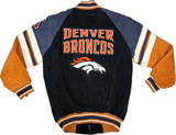 Denver Broncos GIII NFL Men's Full Zip Suede Leather Jacket SMALL