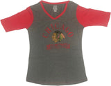 Chicago Blackhawks Women's Distressed Johnathan Toews T-Shirt Gray Medium 8/10