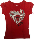 Chicago Bulls Classic Logo Girl's Cap Sleeve T-Shirt Red 2T