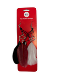 Cincinnati Reds MLB Dangle Fan Feather Earrings Team Colors