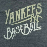 New York Yankees MLB Women's V-Neck Short Sleeve T-Shirt Gray Large