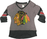 Chicago Blackhawks NHL Women's 3/4 Sleeve T-Shirt Large 12/14