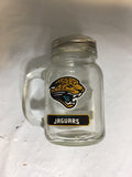 Jacksonville Jaguars NFL 16oz Glass Mason Jar White