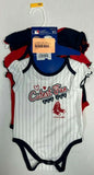 Boston Red Sox MLB 3 Piece Infant Girl's Baby Creeper Bodysuits -12 & 18 Months