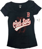 Boston Red Sox Women's Scoop Neck Short Sleeve T-Shirt Blue XS
