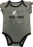 Chicago White Sox Girls Three Piece Bodysuit Set  0/3 Months