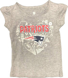 New England Patriots Girls Toddler  Graphic Gray T-Shirt