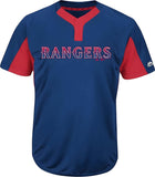 Texas Rangers MAJESTIC Eagle 2 Button Dri Fit Baseball Jersey Youth Small 6/8