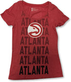 Atlanta Hawks NBA Women's Name Repeated Scoop Neck T-Shirt XL 16/18