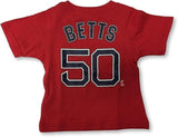 Mookie Betts #50 Boston Red Sox 2-Sided Toddler Boy's T-Shirt 12 Months