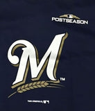 Milwaukee Brewers MLB Boy's Postseason Logo Crew Neck T-Shirt Choose Size