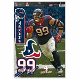 NFL Houston Texans J.J. Watt #99 Multi-Use Decal, 11" x 17" NEW