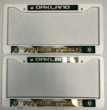 Oakland Athletics MLB PLASTIC License Plate Frame Set of 2