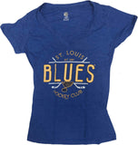 St. Louis Blues Women's V-Neck T-Shirt Blue Medium 8/10