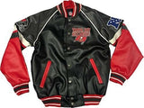 G-III Sports Tampa Bay Buccaneers Faux Leather Varsity Button-Up Jacket XX-LARGE