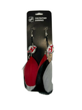 New Jersey Devils Fan Feather Earrings With Team Logo NHL Licensed