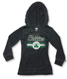 Boston Celtics Sparkle Lightweight Sheer Girl's Hooded Long Sleeve Shirt S 6/6X