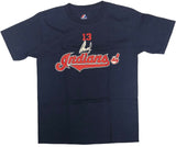 Cleveland Indians Majestic Grady Sizemore #24 Vintage Boy's T-Shirt Medium Navy