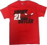 Chicago Bulls Jimmy Butler #21 Men's Short Sleeve T-Shirt Red
