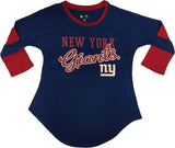 New York Giants Women's 3/4 Sleeve Game Changer Crew Neck T-Shirt  CHOOSE SIZE