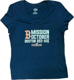 Boston Red Sox Women's Short Sleeve V-Neck Mission October XL Navy