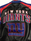 New York Giants NFL G-III Sports Faux Leather Varsity Button-Up Jacket SMALL