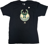adidas Milwaukee Bucks Deer Graphic Logo Men's GOTO T-Shirt Black LARGE