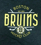 Boston Bruins Hockey Club Womens Short Sleeve V-Neck T-Shirt Gray Small
